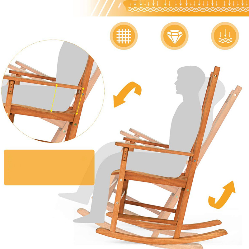 3 KS súprava hojdacích stoličiek z topoľového dreva s konferenčným stolíkom 2 drevenými konverzačnými stoličkami