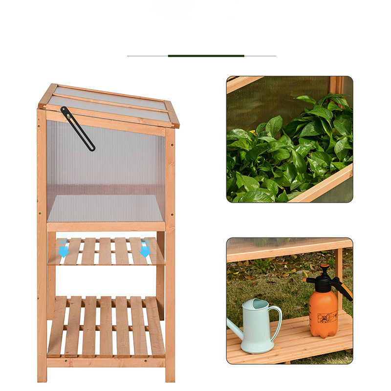 36' x 20' x 41' Skleníkový vyvýšený box na ochranu rastlín v kvetináči Vonkajší s otvárateľnou doskou, drevený studený rám oranžový