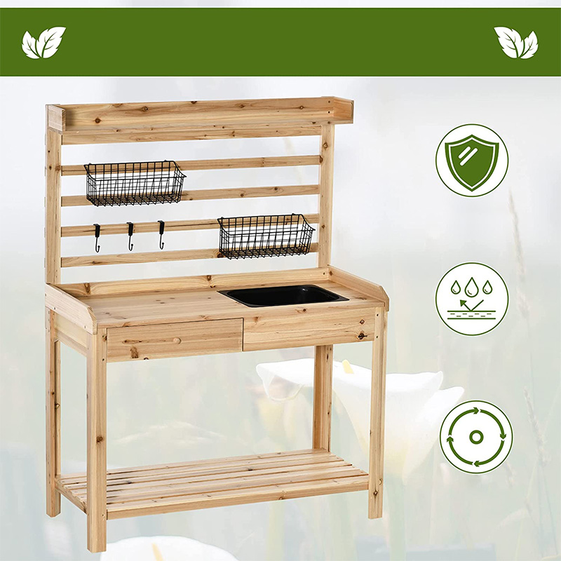 Zavárací stôl, záhradná pracovná stanica so sitom, odnímateľný drez a koše