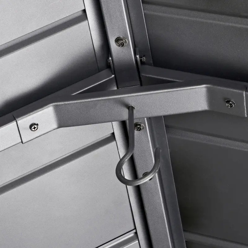 Altánok s pevnou strechou 11x13 s dreveným rámom, pevný kovový strešný altánok so stropným hákom pre záhradu, terasu, dvor