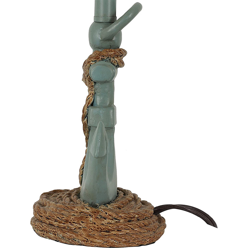 Stolová lampa v pobrežnom štýle, starožitná ľadovo modrá