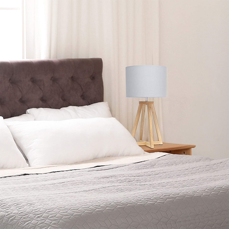 Starožitná ľadová modrá a prírodná povrchová úprava lana - Okrúhla pevná väzba Prírodné ľanové tienidlo - Otočný spínač zapnutia a vypnutia