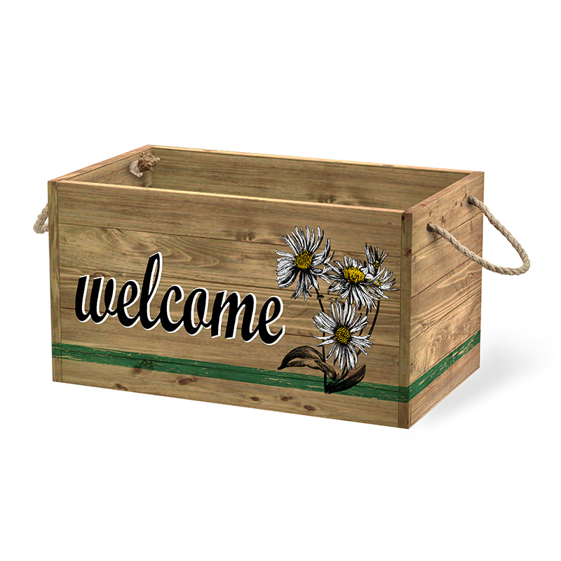 Drevená prepravka na organizáciu a skladovanie, 3 balenia, hnedá