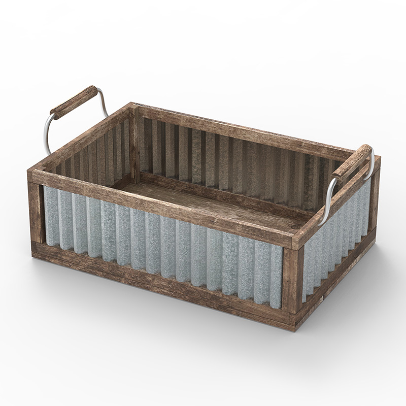 Drevená prepravka na organizáciu a skladovanie, 3 balenia, hnedá