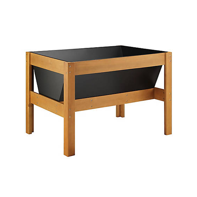 Drevený vyvýšený záhradný kvetináč s rozmermi 47' x 23' x 35' s priestranným priestorom na pestovanie, odkladacia polica a všestranné využitie