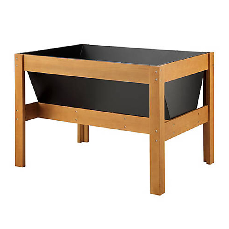 Drevený vyvýšený záhradný kvetináč s rozmermi 47' x 23' x 35' s priestranným priestorom na pestovanie, odkladacia polica a všestranné využitie