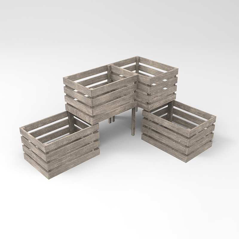 3-poschodový zvýšený záhradný záhon Voľne stojaci kvetináč na zeleninu, bylinky a kvety