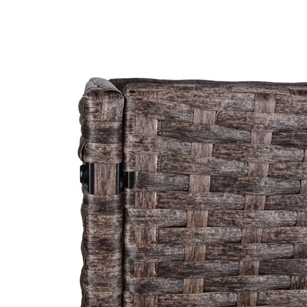 Vnútorný/vonkajší box na kvetináč z ratanu so stojanom na uloženie náradia pod a pevným vyvýšeným pracovným priestorom 28' H