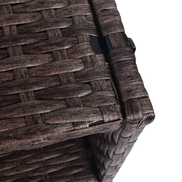 Vnútorný/vonkajší box na kvetináč z ratanu so stojanom na uloženie náradia pod a pevným vyvýšeným pracovným priestorom 28' H