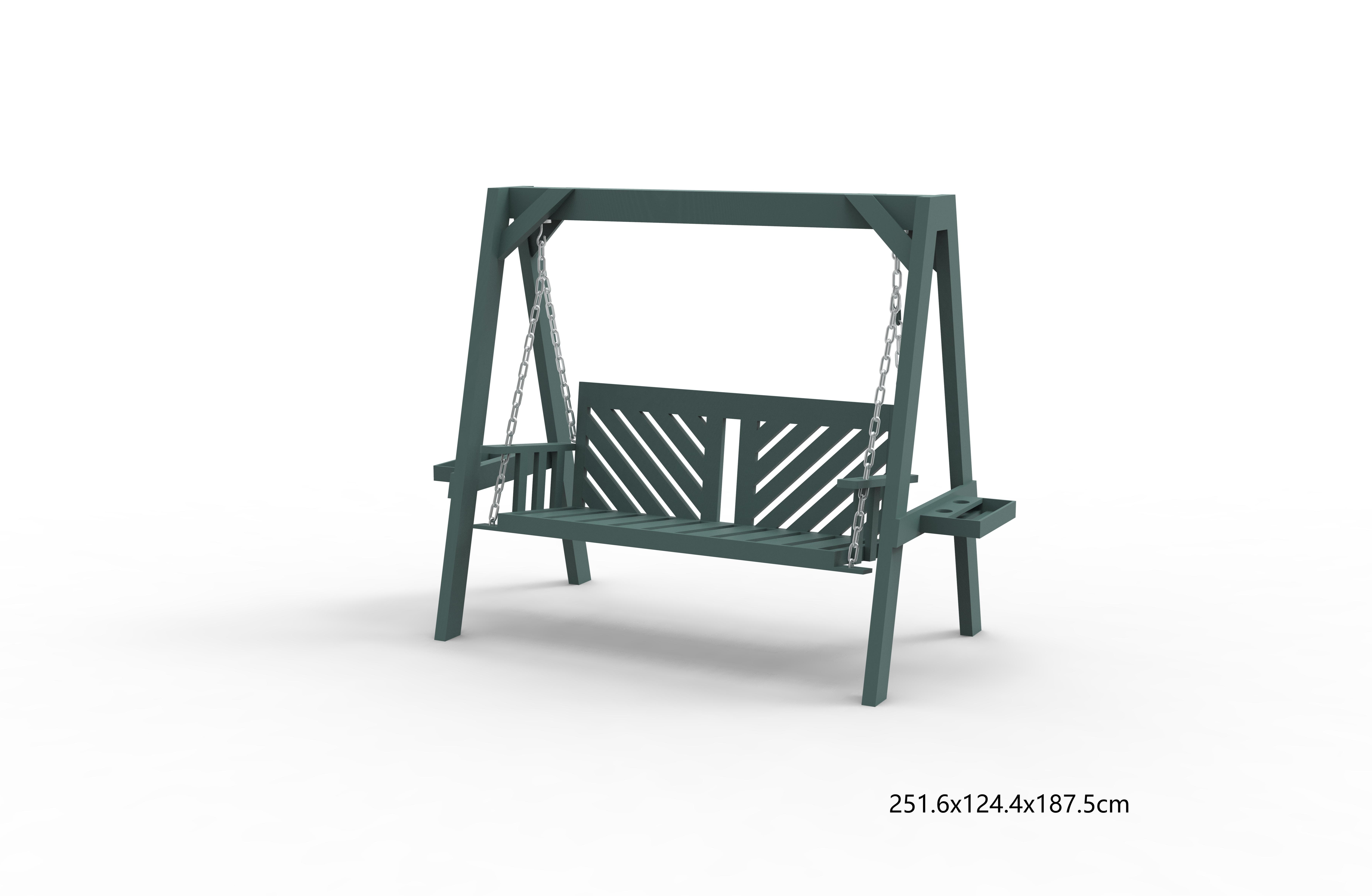 Verandová hojdačka pre 2 osoby s dreveným stojanom, pevným A-rámovým dizajnom a nastaviteľným krytom proti vode, hojdačka v rustikálnom štýle