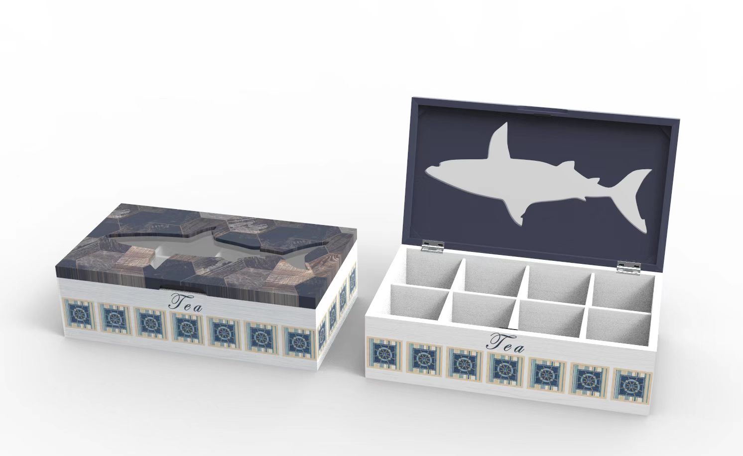 Výzdoba prímorskej svätyne Lixincrafts, výzdoba v morskom štýle, krabička na čaj