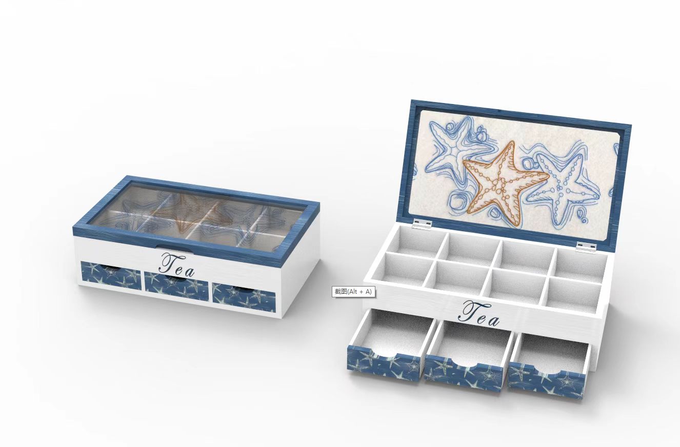 Výzdoba prímorskej svätyne Lixincrafts, výzdoba v morskom štýle, krabička na čaj