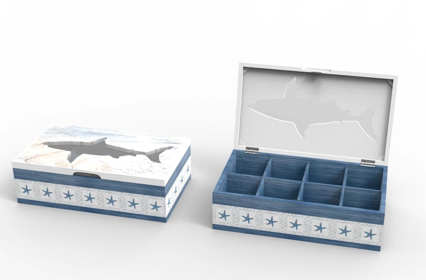 Výzdoba prímorskej svätyne Lixincrafts, výzdoba v morskom štýle, krabička na čaj