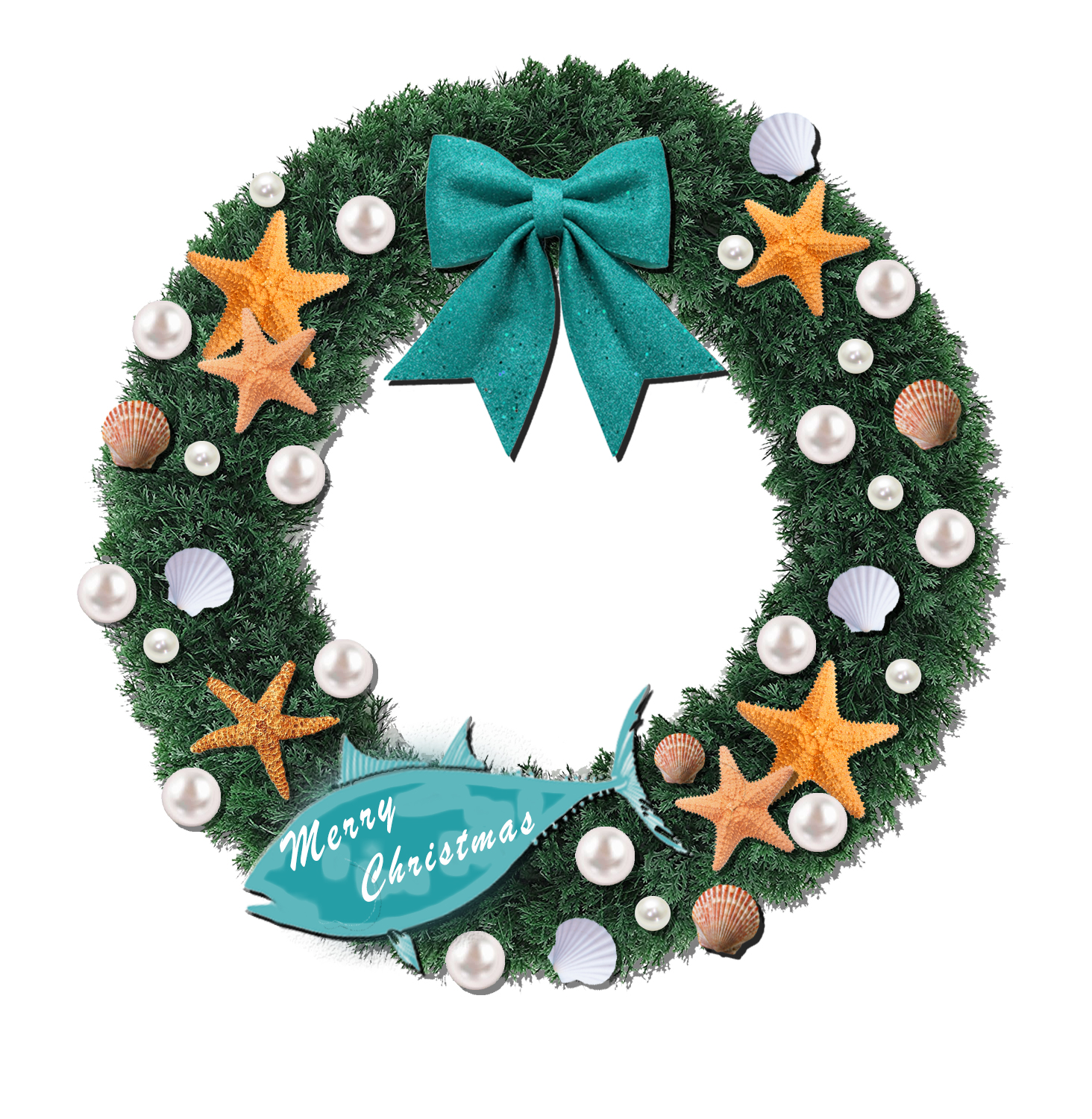 Výzdoba prímorskej svätyne Lixincrafts, výzdoba v morskom štýle, mušľový veniec