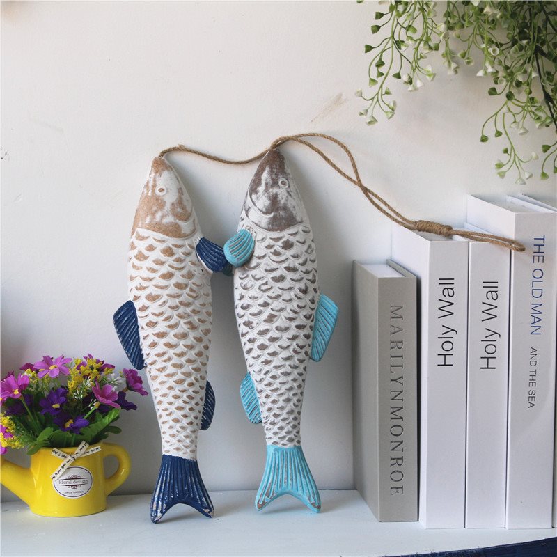 Výzdoba prímorskej svätyne Lixincrafts, výzdoba v morskom štýle, výzdoba Lodného kolesa - ryba