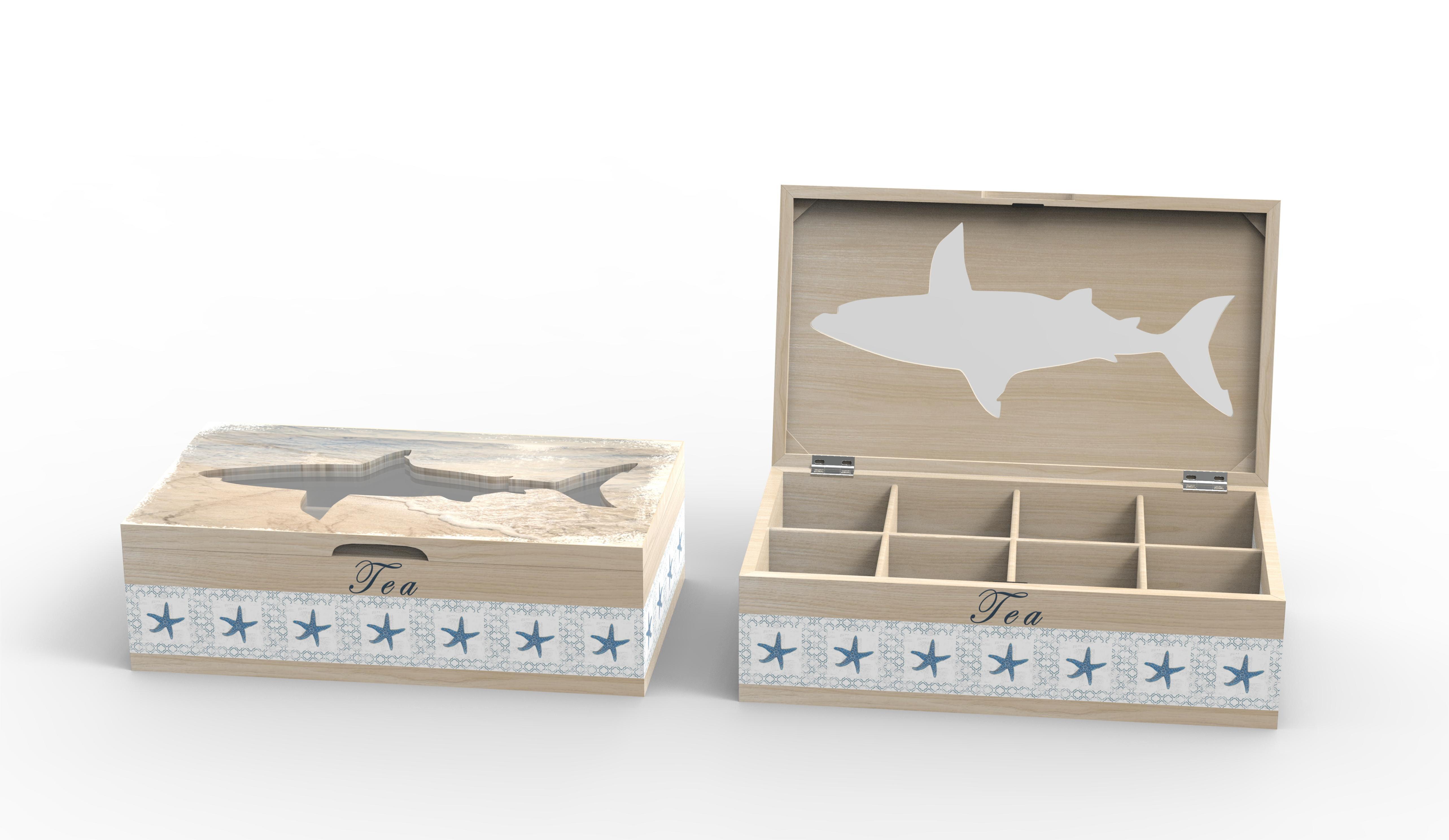 Výzdoba prímorskej svätyne Lixincrafts, výzdoba v morskom štýle, krabička na čaj