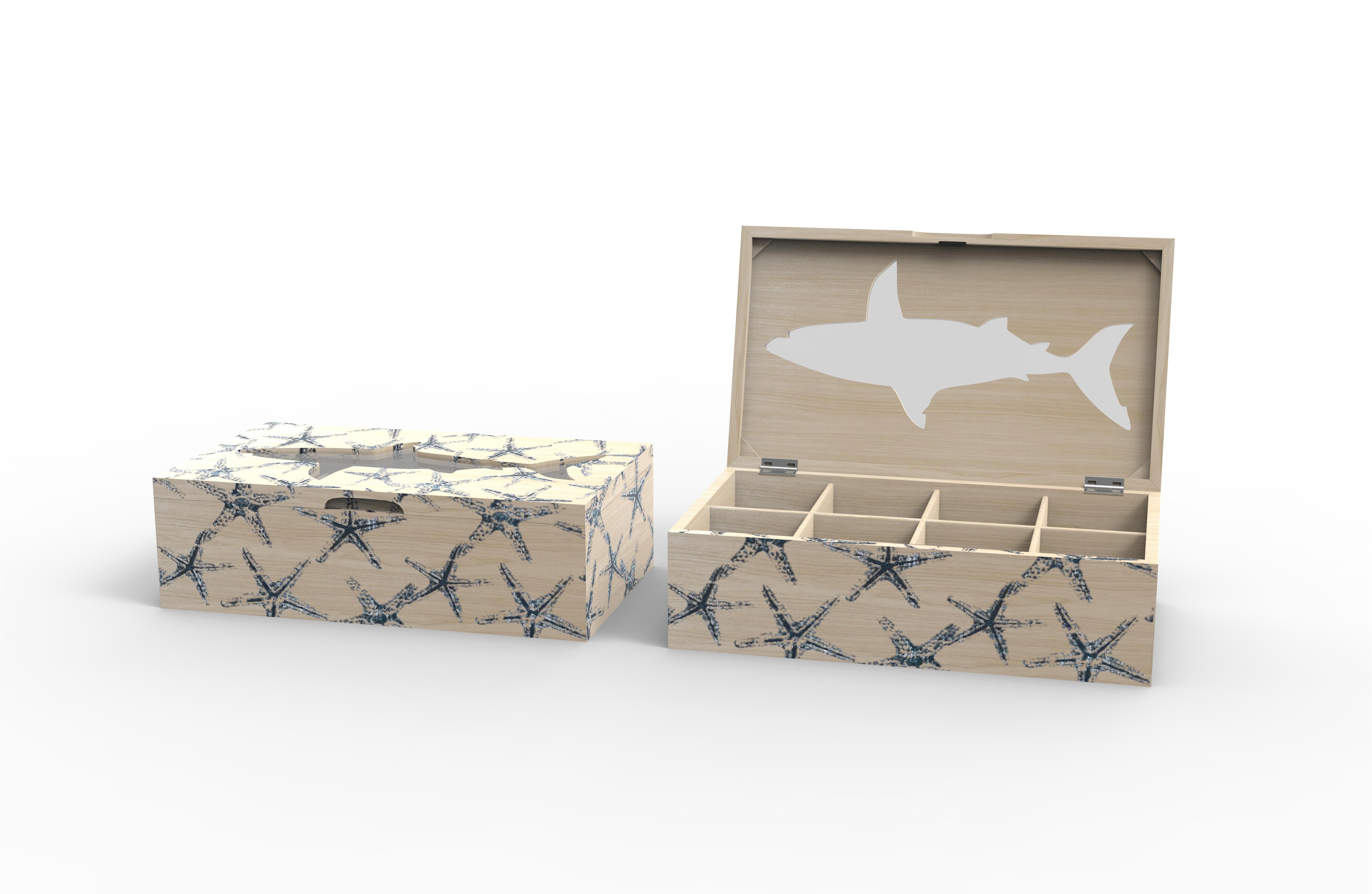 Výzdoba prímorskej svätyne Lixincrafts, výzdoba v morskom štýle, krabička na čaj