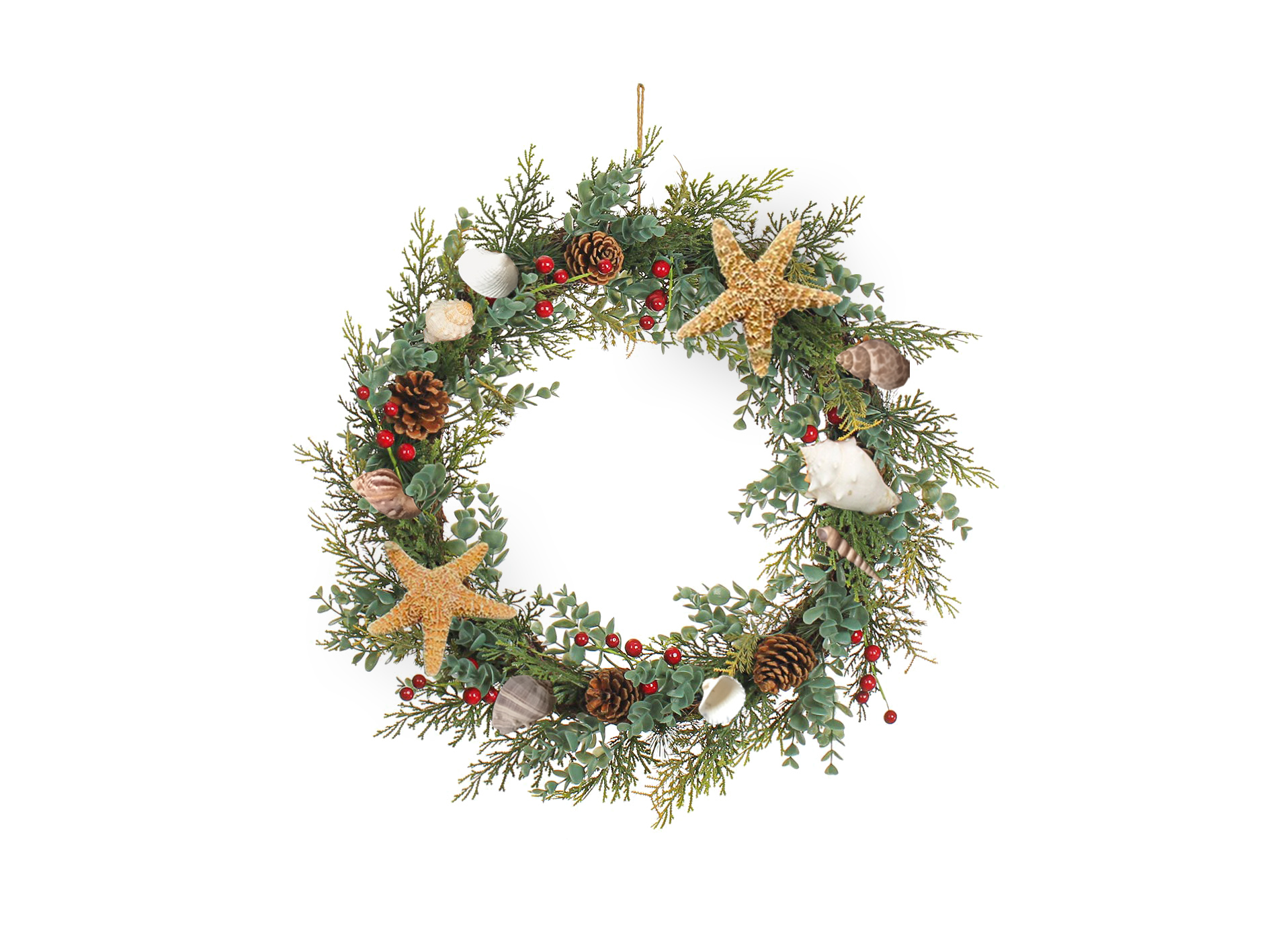 Výzdoba prímorskej svätyne Lixincrafts, výzdoba v morskom štýle, mušľový veniec